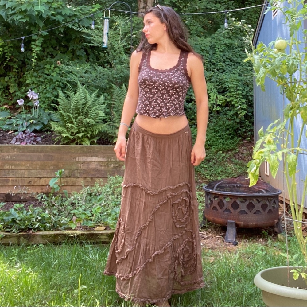 Brown Long Hippie skirt
